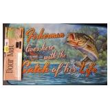Fisherman-Themed Polyester Door Mat