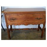 Wooden Console Table with Drawer and Turned Legs