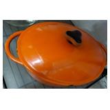 Orange Enameled Cast Iron Dutch Oven
