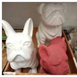 Ceramic Bulldog and French Bulldog Figurines
