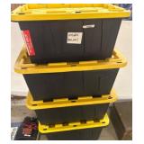 Three 27-Gallon Storage Totes , Small tote
