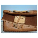Brown Leather laptop bag with Buckle Closure
