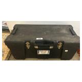 Black Plastic Storage Trunk with Metal Latches