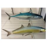 Two Painted Fish Figurines, Metal Construction