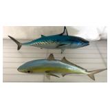 Two Painted Plastic Fish Figurines