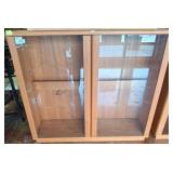 Wood Display Cabinet With Glass Doors