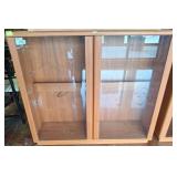 Wood Display Cabinet With Glass Doors