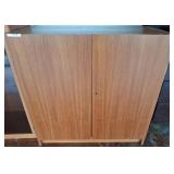 Wood Cabinet with Double Doors and Interior Storag