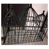 Green Wire Decorative Birdcage with Twin Domes