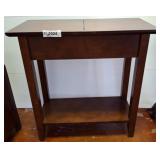 Wood Side Table with Hinged Top and Shelf