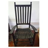 Black Wood Slatted Rocking Chair