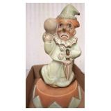 Porcelain Clown Music Box with Hand-Painted Detail