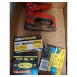Boxed Red Staple Gun with Pneumatic Staples