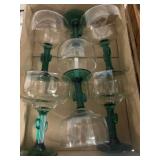 Cactus-Stemmed Glassware, Six Pieces