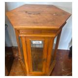 Hexagonal Wood Display Case with Glass Panels