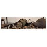 Hunting Gear with Turkey Decoy and Tools
