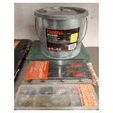 Fishing Gear Lot with Minnow Bucket and Tackle