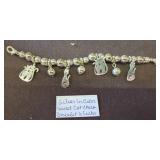 Silver-Tone Cat Charm Bracelet, 6 Inches