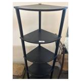 Black Wood Corner Shelf Unit