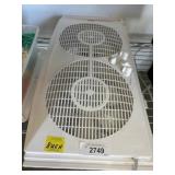 White Dual Fan With Control Dials