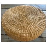 Round Handwoven Straw Basket or Tray