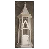 White Wood and Wire Tall Birdcage