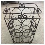 Metal Wire Bottle Holder with Scrollwork Design