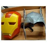 Two Plastic Superhero-Themed Costume Masks