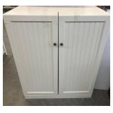 White Wooden Cabinet with Storage and Workspace