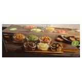 Acacia Serving Boards With Glass Bowls
