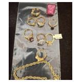 Gold-Tone Rings and Bracelet