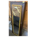 Wall-Mount Wooden Cabinet with Mirror and Fabric