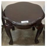 Wood Side Table with Carved Cabriole Legs