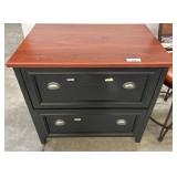 Two-Drawer Wood File Cabinet With Faux Wood Top