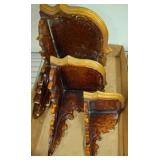 Three Carved Wood corner Wall Shelves