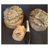 Carved Stone Scarab Figures and Figurine