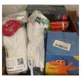 Socks, Fire Extinguisher, and Boxed Items