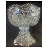 Cut Crystal Pedestal Compote Bowl