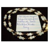 Black Onyx and Carved Bead Necklace with Gold Clas