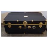 Black Travel Trunk with Brass Hardware