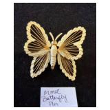Monet Gold-Tone Butterfly Pin