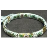 Cloisonnï¿½ Enamel Bangle with Floral Motif