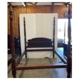 King-Size Four-Poster Wooden Bed Frame