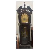 Wood Grandfather Clock With Brass Details