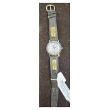 Fossil Skeleton Dial Watch with Leather Band
