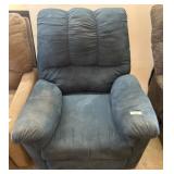 Blue Upholstered Recliner Chair With Lever