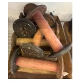 Vintage Wood and Metal Industrial Thread Spools