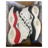 Reebok Question Mid Sneakers in White/Red/Black