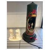 Ceramic Couple Figurine and Decorative Candle Lamp