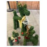 Three Decorative Holiday Reindeer Figures